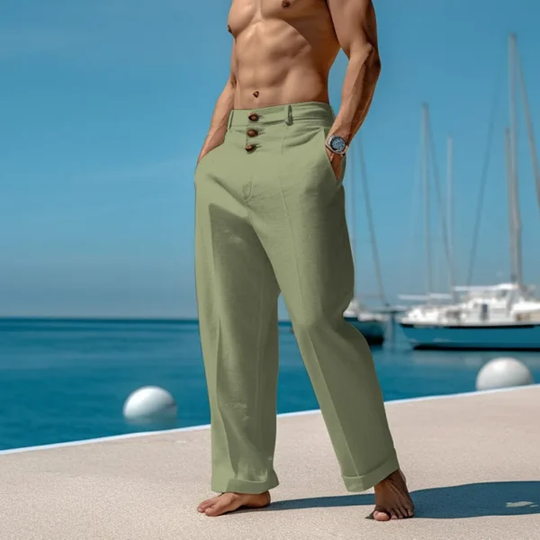 Beach Vacation Long Army Green Pants Men's