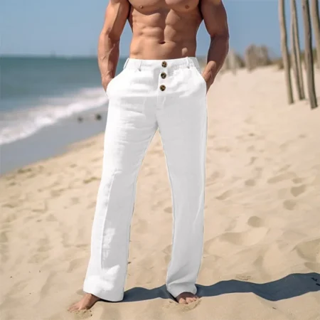 Beach Vacation Long White Pants Men's