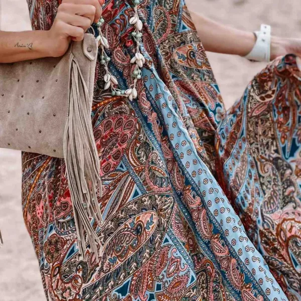 Bohemian Long Halter Printing Dress b