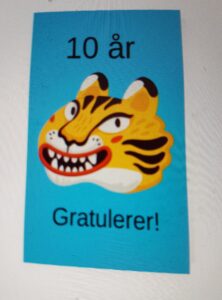 Fødselsdagskort for barn 10 år tiger