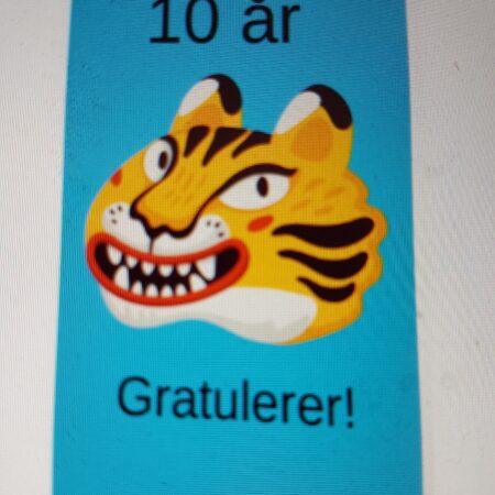 Fødselsdagskort for barn 10 år tiger