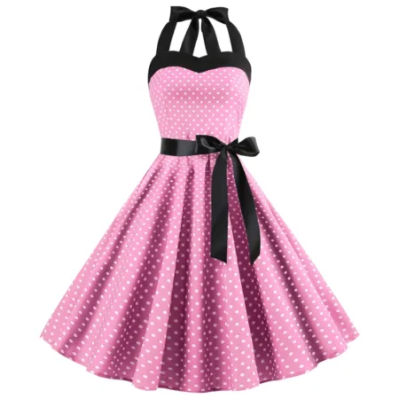Rock'n Roll Retro 1950s Style Dress Pink