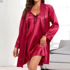 Bathrobe and chemise red