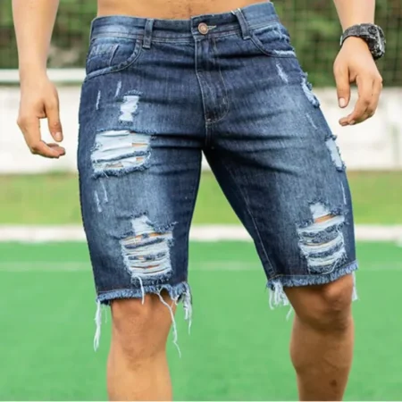 Jeans shorts for men blue