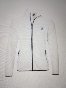 Unisex fleece jakke hvit blå