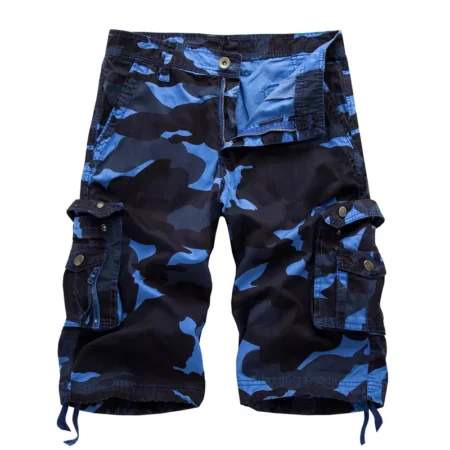 Blue camouflage printing shorts for men