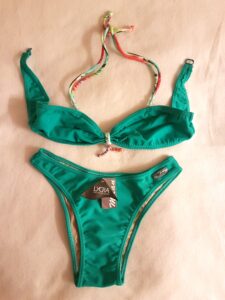 Grønn low waist halterneck bikini