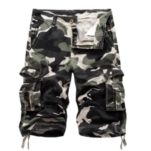 Light army green camouflage printing shorts for men