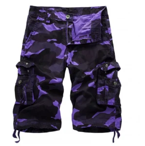 Purple camouflage printing shorts for men