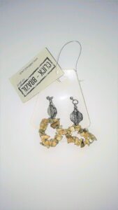 Brazilian silver earring natural stones