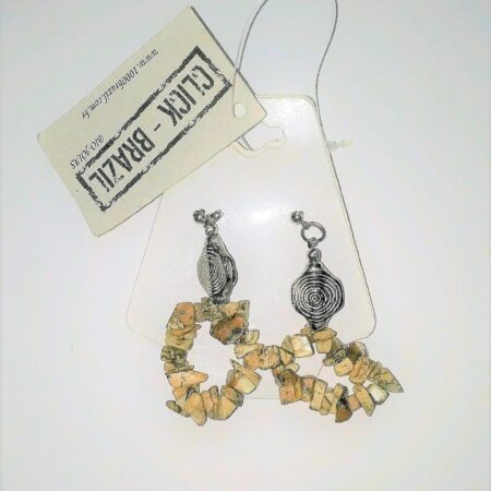 Brazilian silver earring natural stones