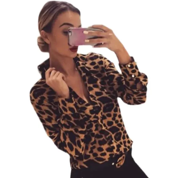 Brun leopard bluse damer