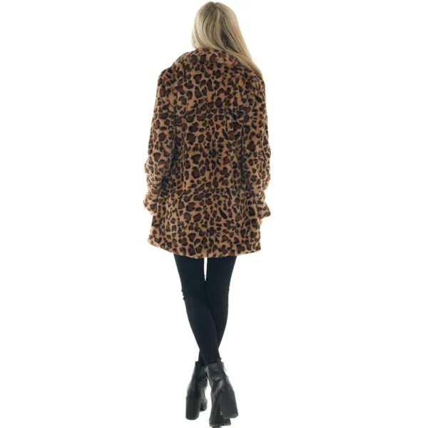 Dame jakke leopard mønster b