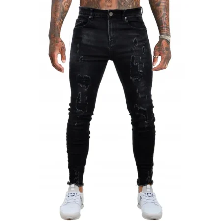 Ripped black jeans for men