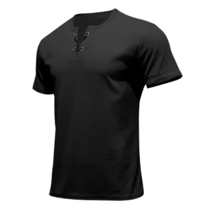 Short Sleeve T-shirt Men's Clothing 2-pack Black