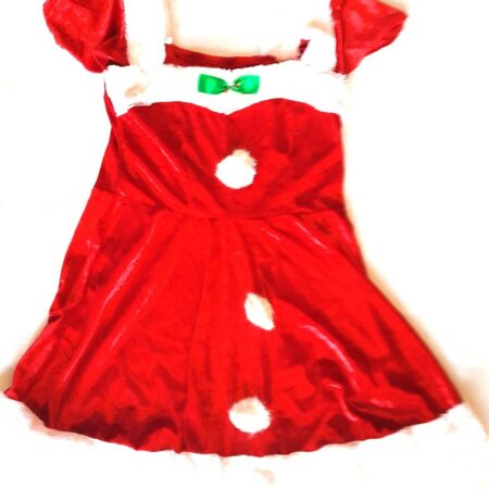 Christmas costume red velvet minidress