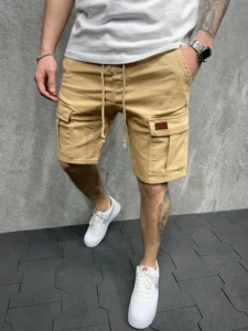 Herre shorts med store lommer khaki