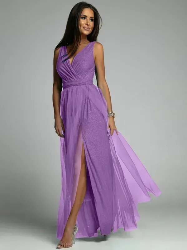 Lang kjole gresk stil kostyme lilla