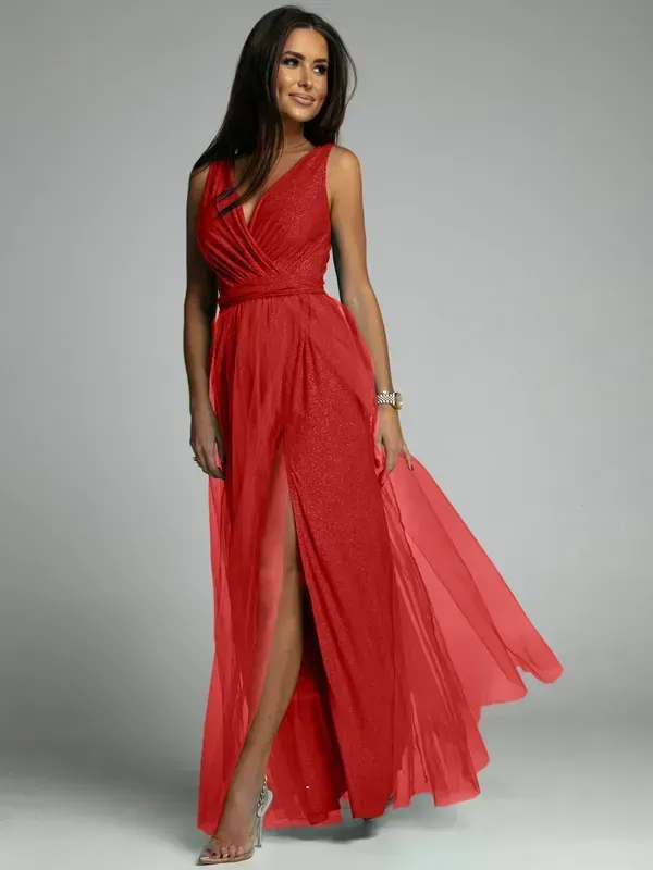 Lang kjole gresk stil kostyme rød