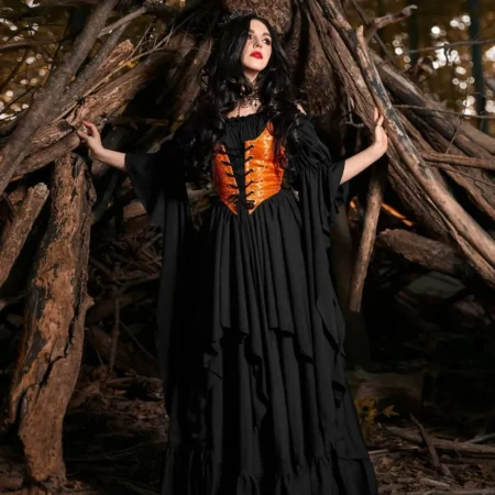 Long Dress Halloween Costume Black b