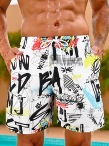 Men's shorts grafitti printing