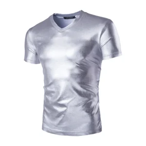 Party T-shirt for men silver