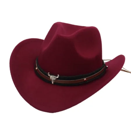 Wine red cowboy hat