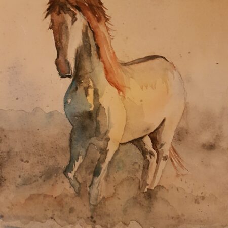 Akvarell maleri Vakker hest
