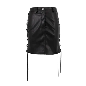 Hot Black PU Miniskirt a
