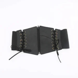 PU corset belt black