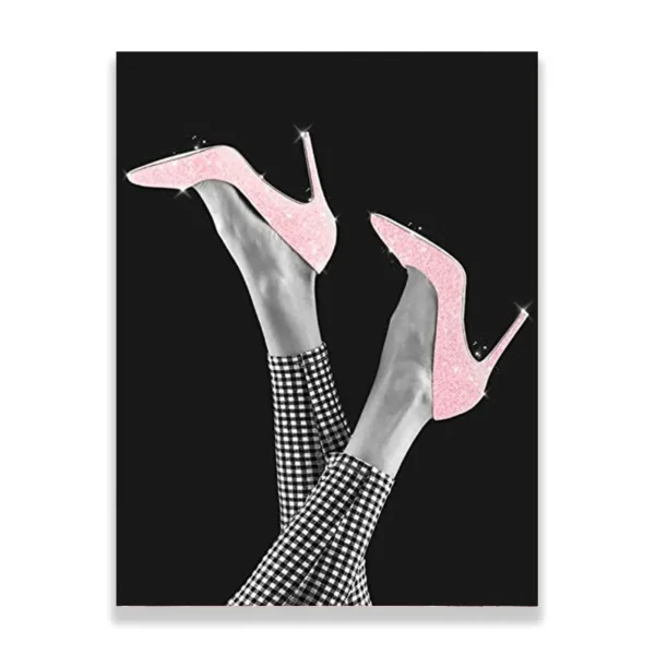 Pop art plakat rosa pumps 15x20cm