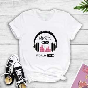 T-shirt Music Printing White