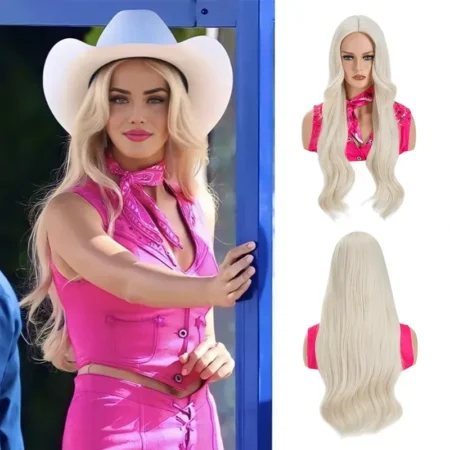 Barbie stil parykk langt lyst hår