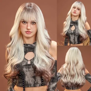 Casual Long Gradient Light Blond Hair Wig