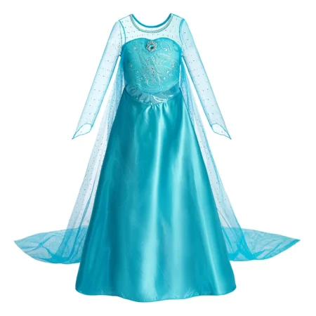 Elsa kjole med langt slep