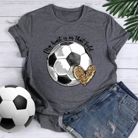 Gray T-shirt Football Printing