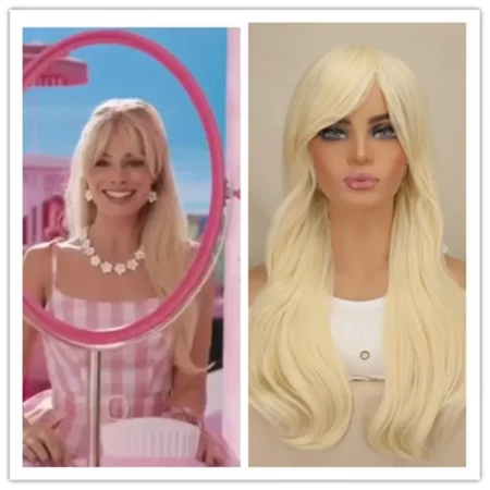 Lang lys parykk Barbie stil