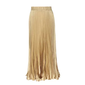 Pleated Maxi skirt gold
