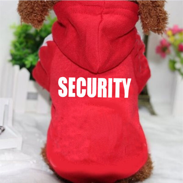 Hoodie for hunder Security tekst rød farge