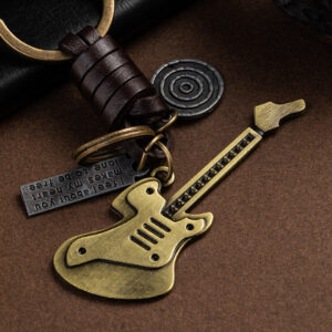 Metal keychain guitar pendant b