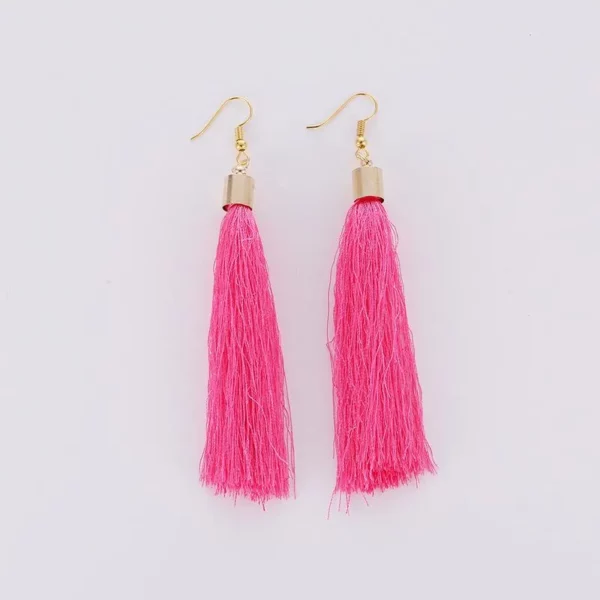 Tassel earrings hot pink