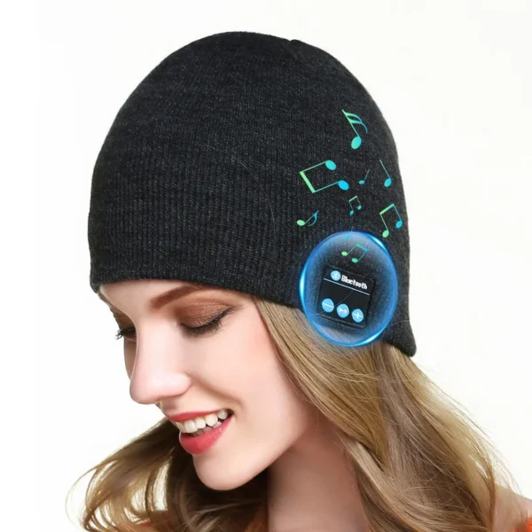 Bluetooth Wireless Music Knitted Hat Black