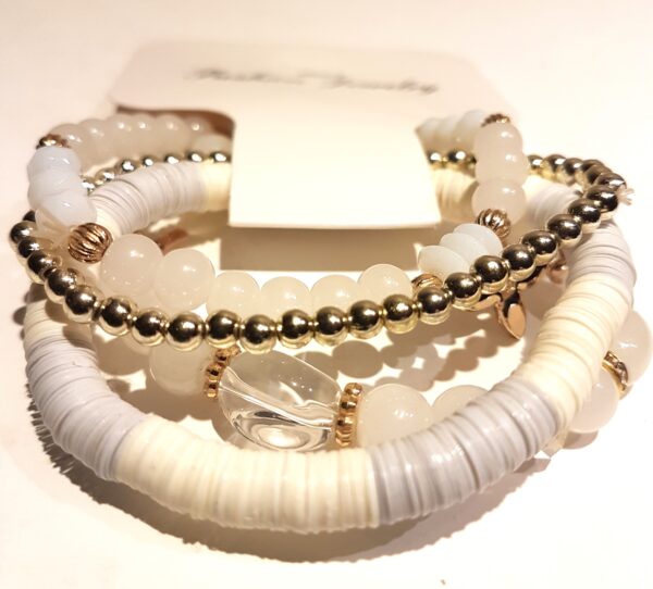 Multi layer bracelet gold white