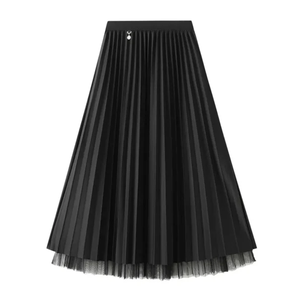 Langt sort plissert skjørt long black skirt