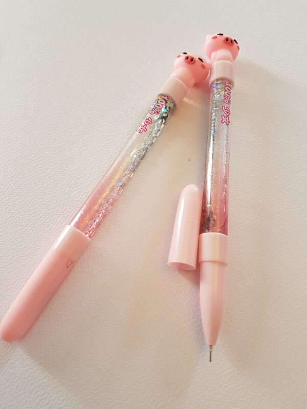 Pens with glitter inside