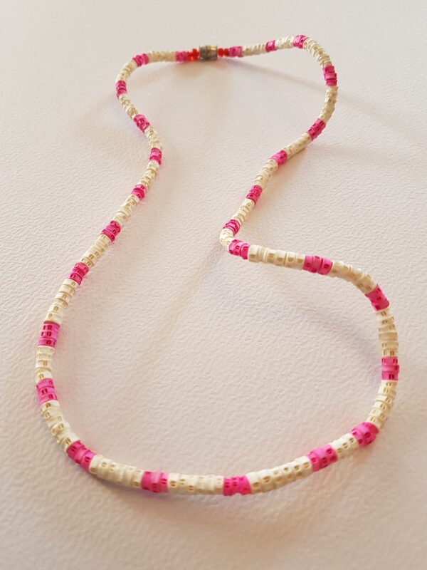 Pink and white necklace