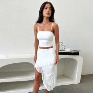 White top and skirt set