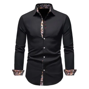 Shirt with colorful patchwork black