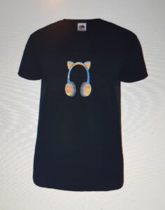 T-shirt black unisex headset image