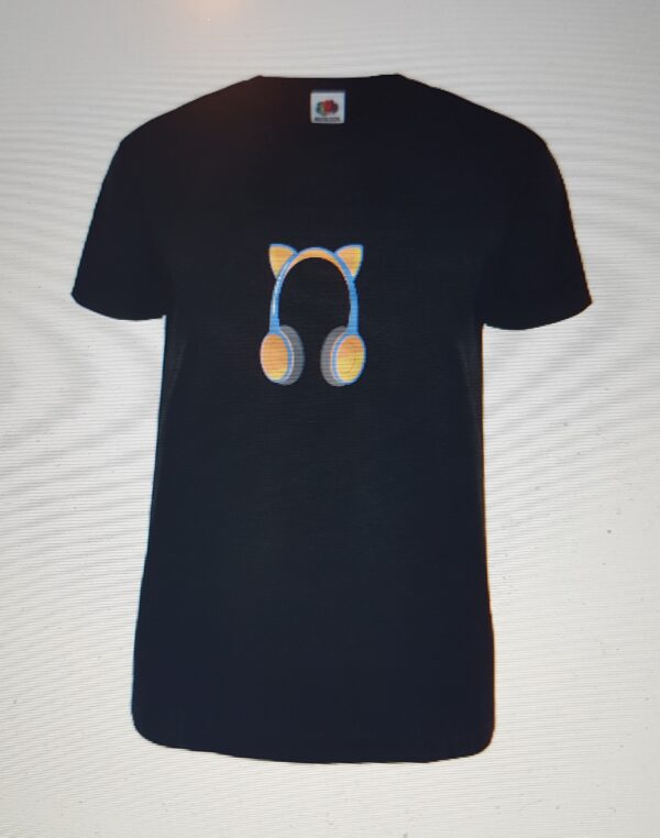 T-shirt black unisex headset image